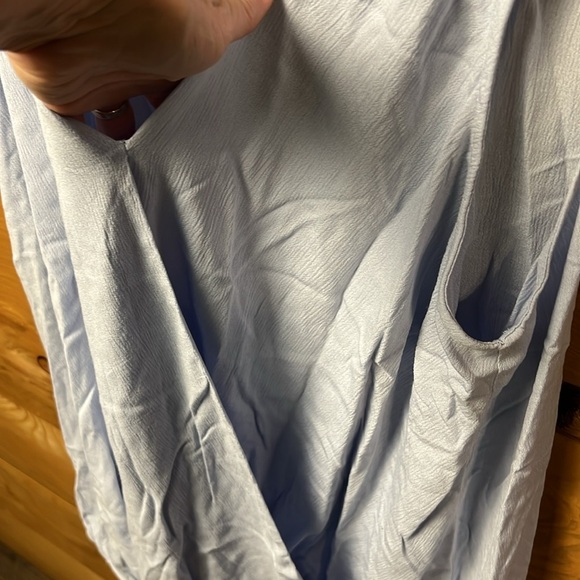 Gibson womens blouse tank‎ Look High Low 1X summer sleeveless blue lightweight - Picture 8 of 9